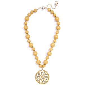 Chunky-Beaded Circle Scroll Statement Necklace